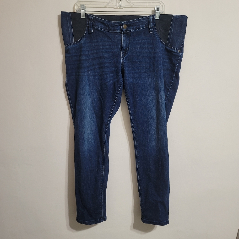 MATERNITY SKINNY JEANS SIDE STRETCHES PERFECT FOR PREGNANCY BLUE JEAN SIZE 14